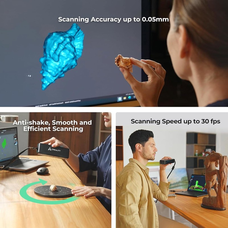 Creality Otter Lite Wireless 3D Scanner AI-Powered 30ps 0.05mm High Accuracy US gallery