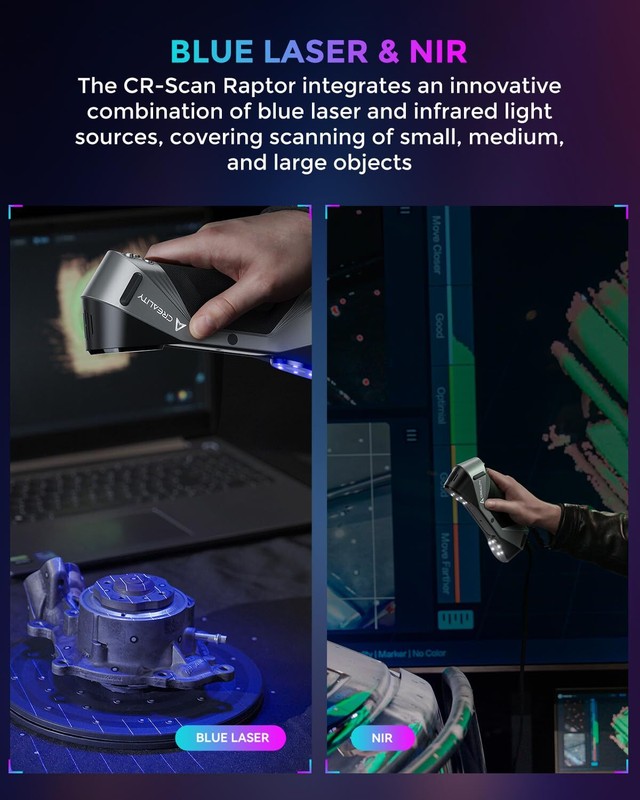 Creality CR-Scan Raptor Multiple-line Blue & NIR Consumer 3D Scanner Open Box gallery