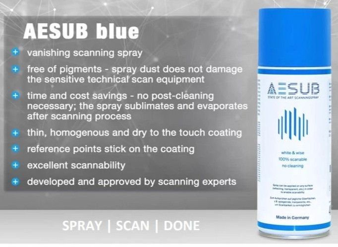 1 Can AESUB Blue Scanning Spray Universal self-evaporating Use w all 3D Scanner gallery
