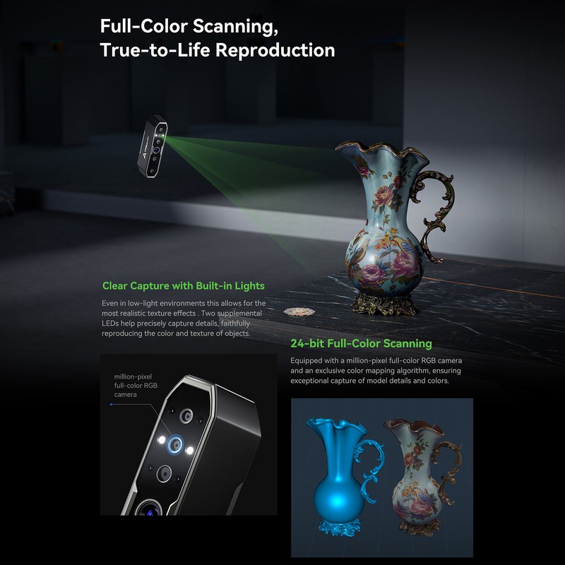 Creality CR-Scan Otter Handled 3D Scanner 10-2000mm Range 0.02mm Accuracy Q8I1 gallery